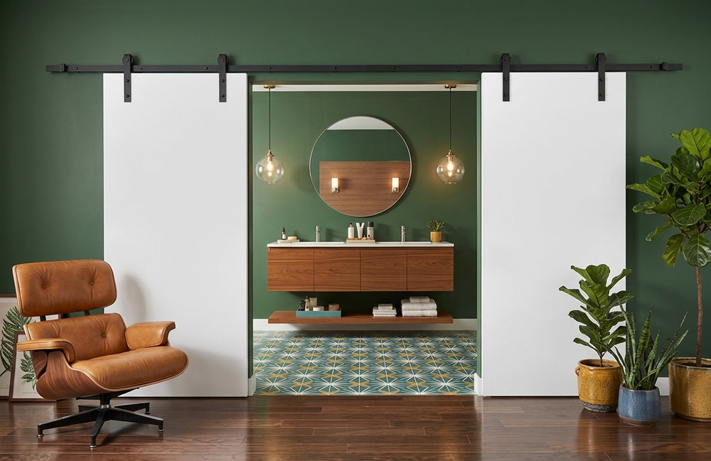 Flush Solid Wood Double Barn Door - DALMATIAN DOORS™ and Woodworking