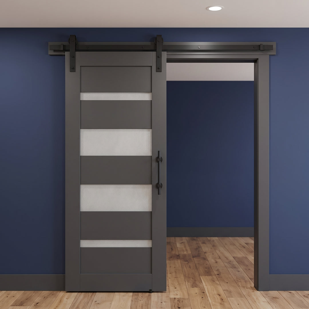 Glass 4 Lite Palermo Single Barn Door - DALMATIAN DOORS™ and Woodworking