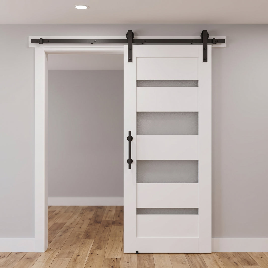 Glass 4 Lite Palermo Single Barn Door - DALMATIAN DOORS™ and Woodworking