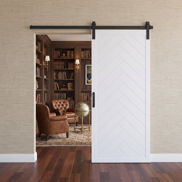 Herringbone Wood 1 Panel Barn Door - DALMATIAN DOORS™ and Woodworking