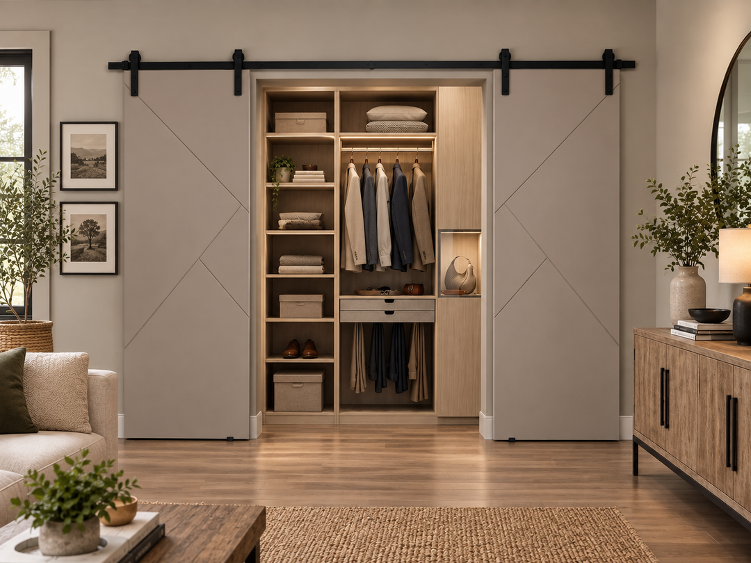 The Jackson Double Barn Door - DALMATIAN DOORS™ and Woodworking