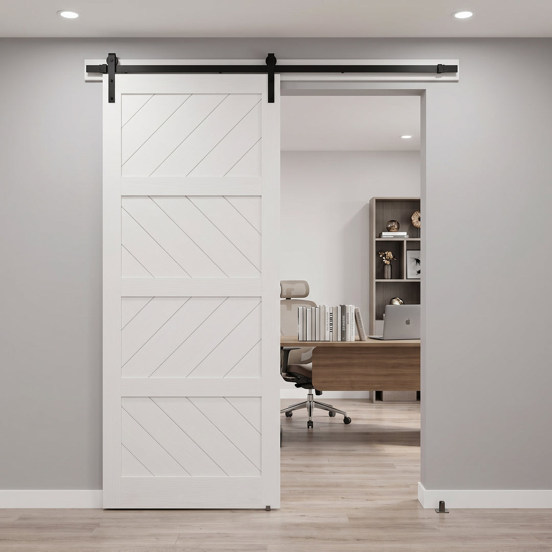 Left and Right Arrow Wood 4 Panel Barn Door - DALMATIAN DOORS™ and Woodworking