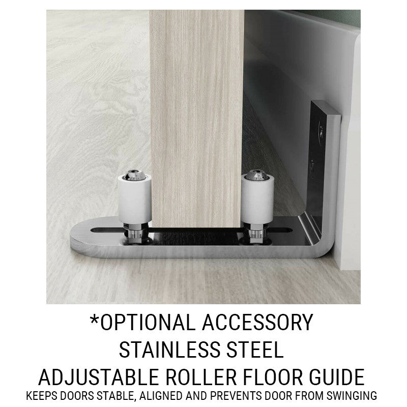 Stainless Adjustable Roller Floor Guide - DALMATIAN DOORS™ and Woodworking