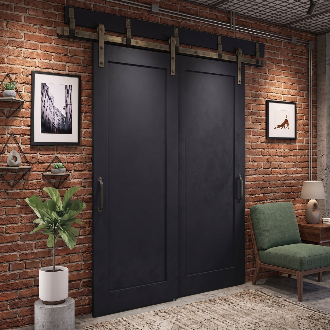 Wood 1 Panel Bypass Barn Door - DALMATIAN DOORS™ and Woodworking