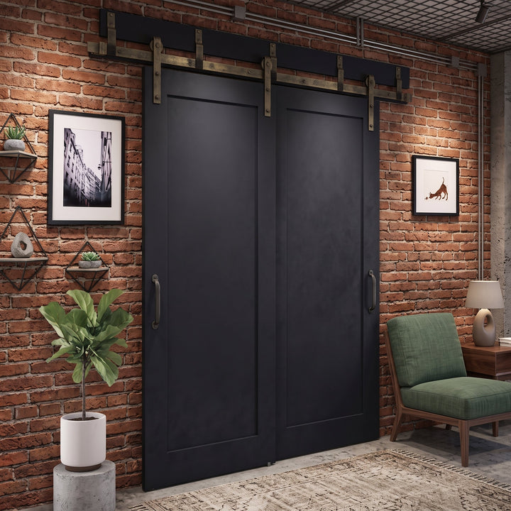 Wood 1 Panel Bypass Barn Door - DALMATIAN DOORS™ and Woodworking