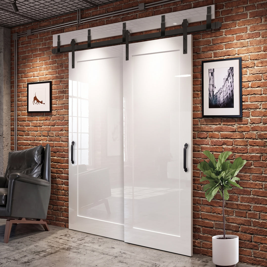Wood 1 Panel Bypass Barn Door - DALMATIAN DOORS™ and Woodworking