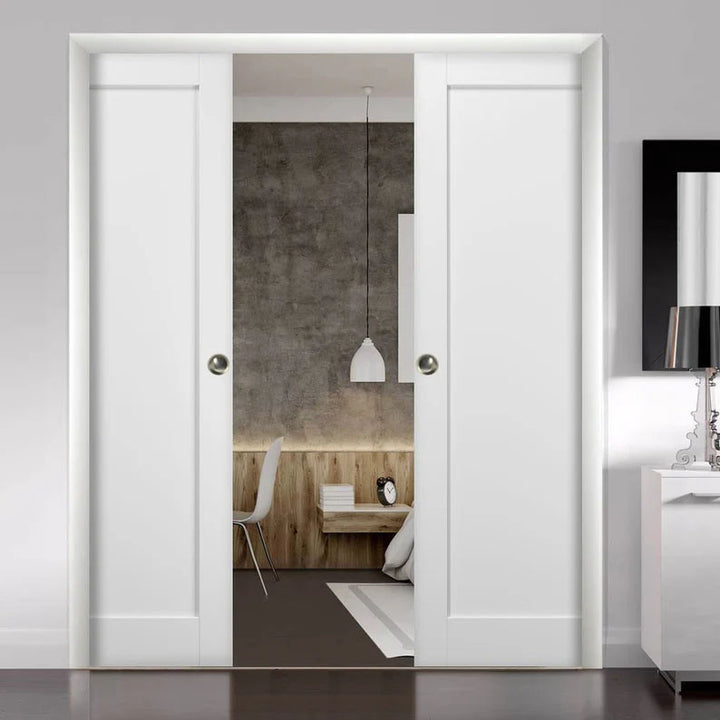 Wood 1 Panel Pocket Door - DALMATIAN DOORS™ and Woodworking