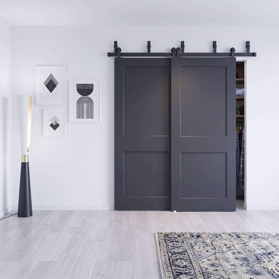 Wood 2 Panel Bypass Barn Door - DALMATIAN DOORS™ and Woodworking