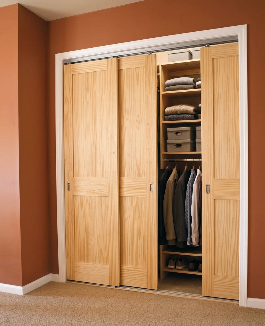 Wood 2 Panel Bypass Door - DALMATIAN DOORS™ and Woodworking