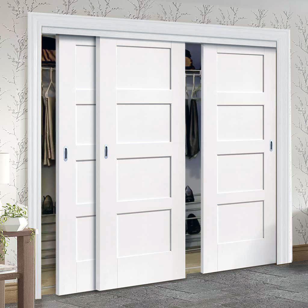Wood 4 Panel Bypass Door - DALMATIAN DOORS™ and Woodworking