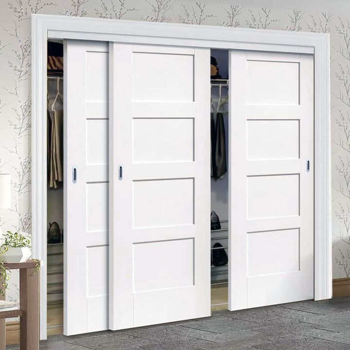 Wood 4 Panel Bypass Door - DALMATIAN DOORS™ and Woodworking