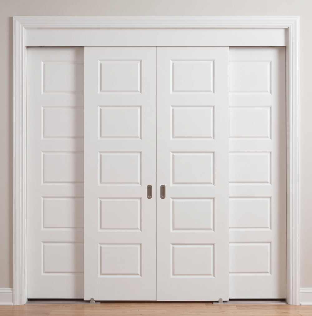 Wood 5 Panel Bypass Door - DALMATIAN DOORS™ and Woodworking