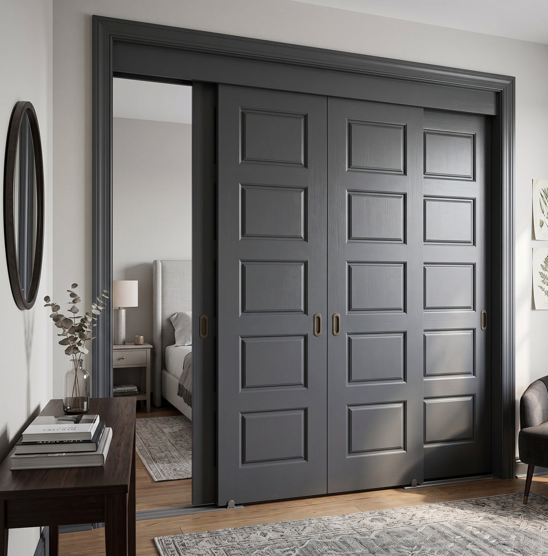 Wood 5 Panel Bypass Door